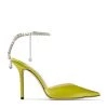 Best Sale ⌛ Jimmy Choo Saeda 100 Satin Pumps LIME/CITRINE Courts 🧨