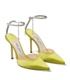 Best Sale ⌛ Jimmy Choo Saeda 100 Satin Pumps LIME/CITRINE Courts 🧨 -Jimmy Choo Sales jimmy choo saeda 100 satin pumps 17700970 37486487 1000