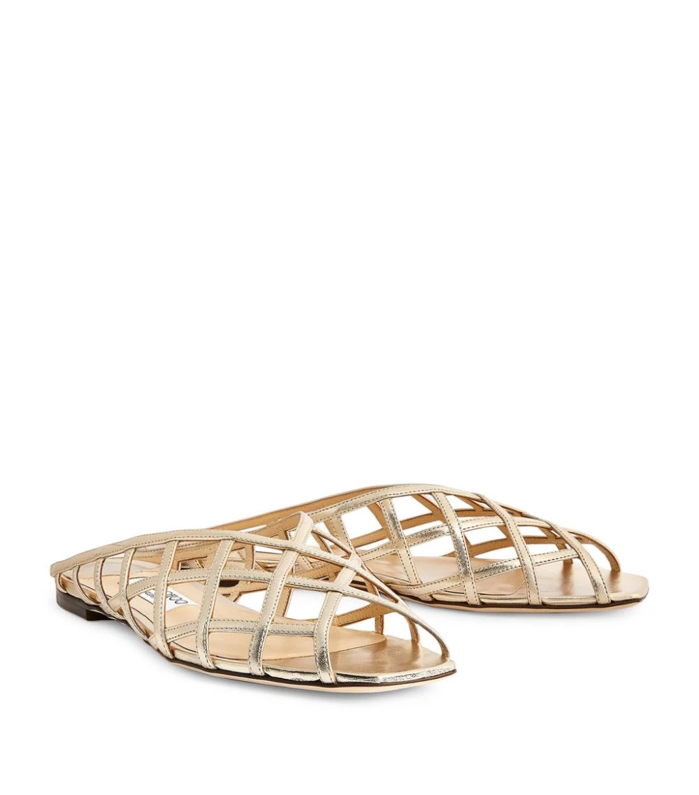 Top 10 ❤️ Jimmy Choo Sai Leather Flats CHAMPAGNE Ballet Flats ❤️ 4 Top 10 ❤️ Jimmy Choo Sai Leather Flats CHAMPAGNE Ballet Flats ❤️ - Image 4