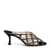 Top 10 🔥 Jimmy Choo Saila 70 Embellished Suede Mules BLACK/SILVER 🧨