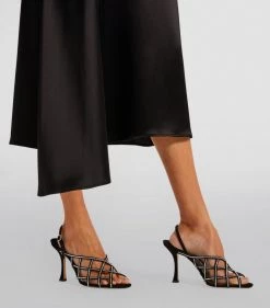 Best Pirce 🤩 Jimmy Choo Saila 90 Embellished Suede Sandals BLACK/SILVER Slingback 👠 Heels 💯 -Jimmy Choo Sales jimmy choo saila 90 embellished suede sandals 16662303 32806744 1000