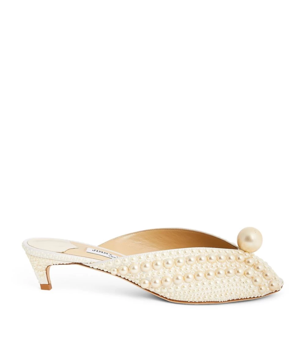 Best Sale π― Jimmy Choo Samantha 35 Embellished Mules WHITE/PEARL π 1 Best Sale π― Jimmy Choo Samantha 35 Embellished Mules WHITE/PEARL π