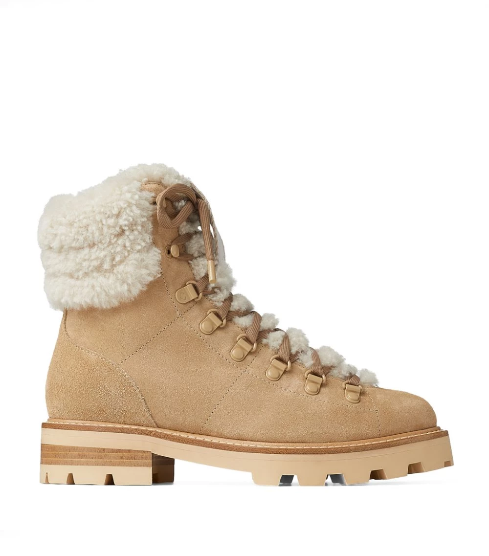 Coupon ✔️ Jimmy Choo Shearling-Trim Eshe Boots STUCCO/NATURAL Ankle Boots ⭐ 1 Coupon ✔️ Jimmy Choo Shearling-Trim Eshe Boots STUCCO/NATURAL Ankle Boots ⭐