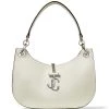 Deals ❤️ Jimmy Choo Small Leather Varenne Hobo Shoulder Bag LATTE/LATTE Shoulder Bags ⭐
