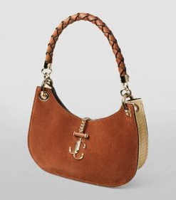 Deals ⭐ Jimmy Choo Small Suede Varenne Hobo Shoulder Bag DARK TAN/NATURAL Shoulder Bags 🔔 -Jimmy Choo Sales jimmy choo small suede varenne hobo shoulder bag 16787581 33076925 1000