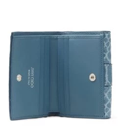 Budget 👍 Jimmy Choo Snake-Embossed Leather Odile Wallet BUTTERFLY BLUE/SILVE Wallets ❤️ -Jimmy Choo Sales jimmy choo snake embossed leather odile wallet 16941342 33692268 1000