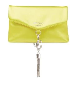Best Pirce 🧨 Jimmy Choo Soft Chain Card Holder YELLOW/SILVER Crossbody Bags 😍