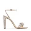 Flash Sale 🔥 Jimmy Choo Thyra 100 Suede Crystal-Embellished Sandals NUDE/CRYSTAL Heel Sandals 🤩