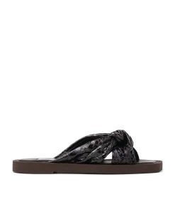 Best deal π€© Jimmy Choo Tropica Leather Sandals BLACK/BLACK Flat Sandals π