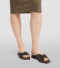 Best deal 🤩 Jimmy Choo Tropica Leather Sandals BLACK/BLACK Flat Sandals 🌟 -Jimmy Choo Sales jimmy choo tropica leather sandals 16881014 34387054 1000