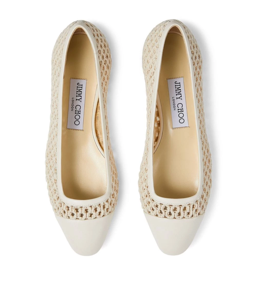 Promo 𧨠Jimmy Choo Watson Leather Ballet Flats ECRU/ECRU π₯ 2 Promo 𧨠Jimmy Choo Watson Leather Ballet Flats ECRU/ECRU π₯ - Image 2