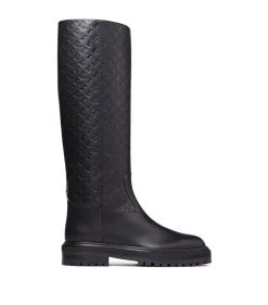 Top 10 β€οΈ Jimmy Choo Yomi Vachetta Leather Knee-High Boots BLACK/BLACK Knee High Boots π₯