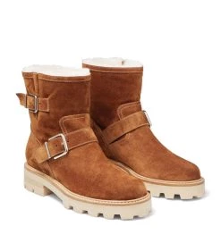 Promo 🌟 Jimmy Choo Youth II Suede Biker Boots TAN/NATURAL Ankle Boots ✨ -Jimmy Choo Sales jimmy choo youth ii suede biker boots 17314914 35440743 1000