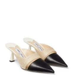 Hot Sale 🧨 Jimmy Choo Zalea 65 Leather Mules BLACK/NATURAL/LATTE Heeled Mules 👍 -Jimmy Choo Sales jimmy choo zalea 65 leather mules 17702107 37498101 1000
